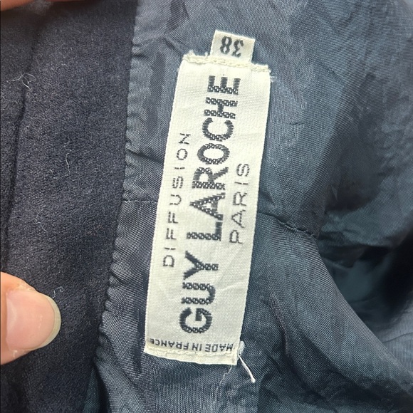 Guy‎ Laroche Navy wool long coat - Picture 6 of 6